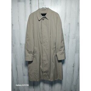 Vintage Botany 500 Faux Fur Zip Out Lined Trench Coat Size 42 Long